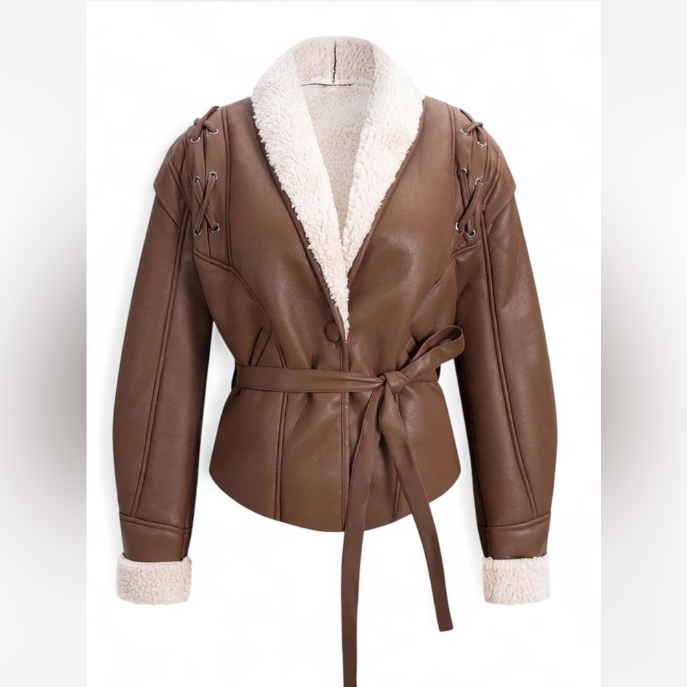 NWT BROWN SHERPA JACKET